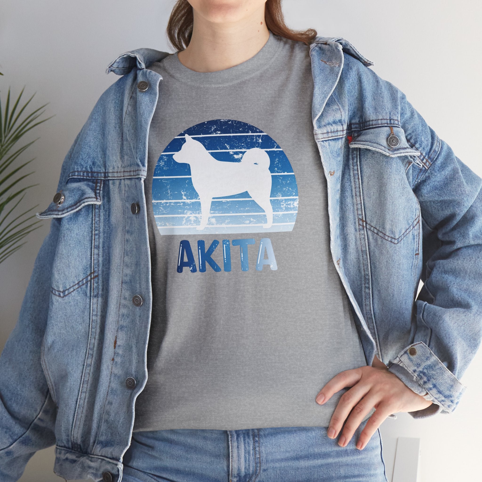 Akita Retro Sunset T-Shirt – Unisex Dog Lover Graphic Tee