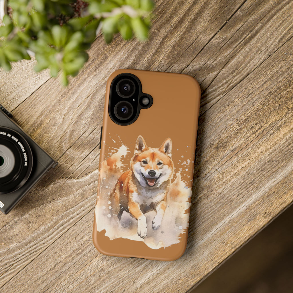Shiba Inu Phone Case — Energetic Watercolor Dog Protective Case