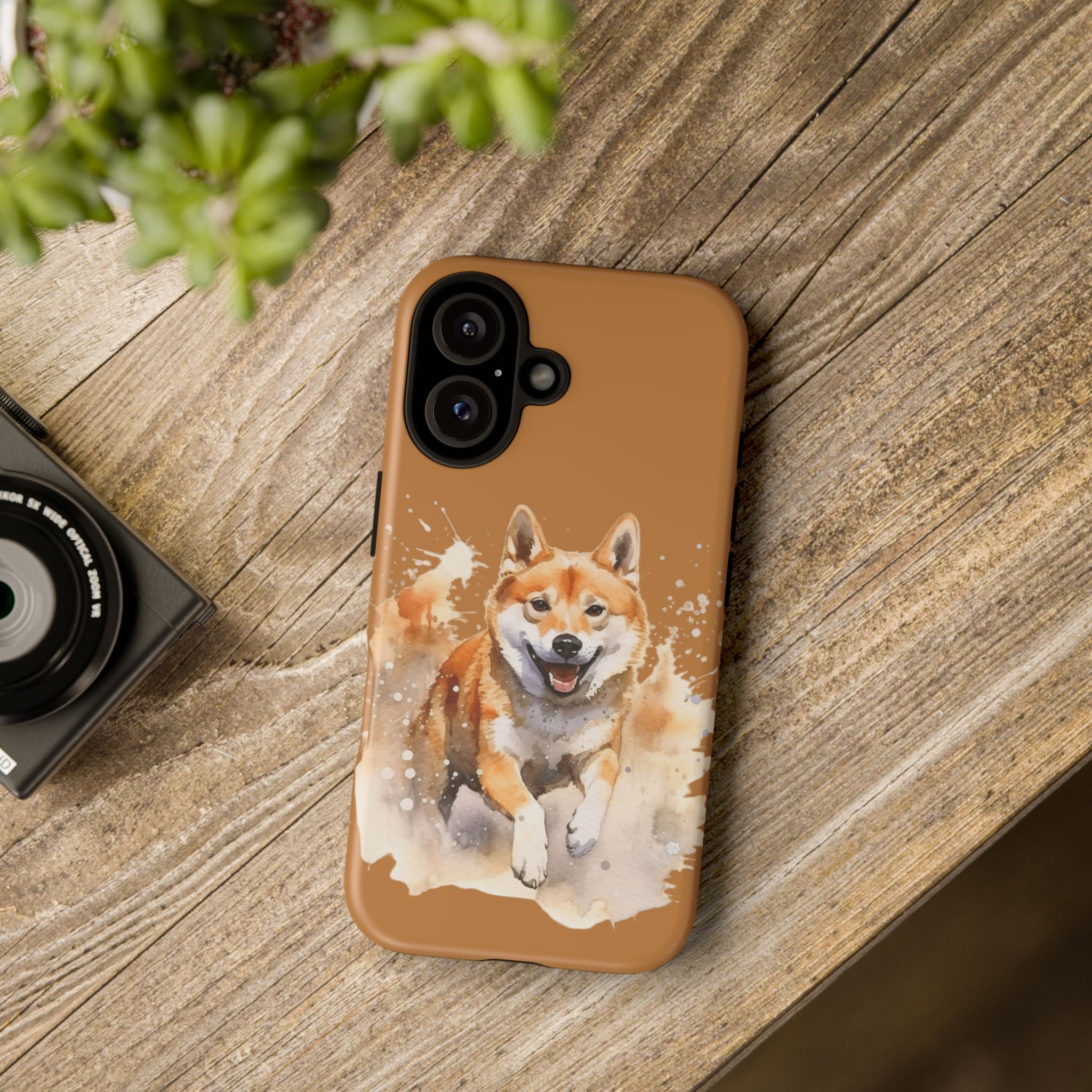Shiba Inu Phone Case — Energetic Watercolor Dog Protective Case