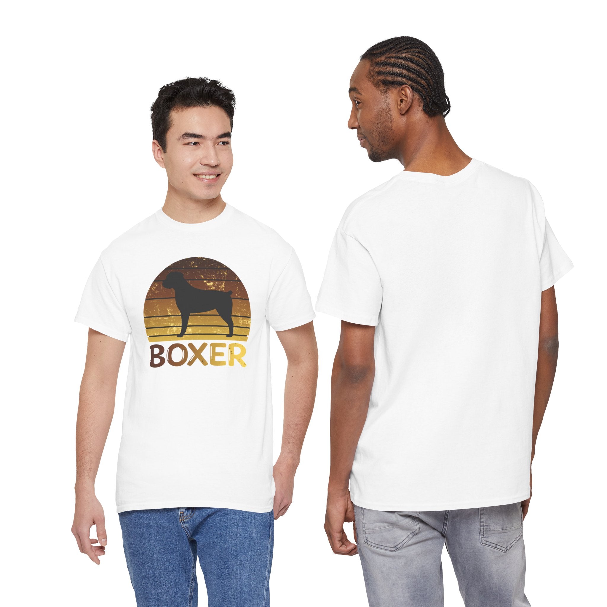 Boxer Dog Retro Sunset T-Shirt – Unisex Dog Lover Graphic Tee