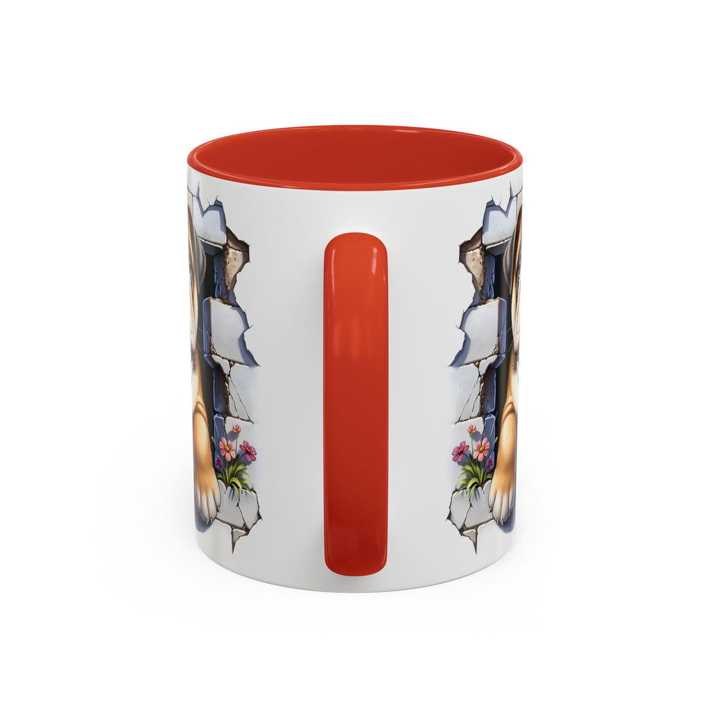 Bulldog Peek-A-Boo Accent Coffee Mug — Cute English Bulldog Coffee Cup (11/15 oz)