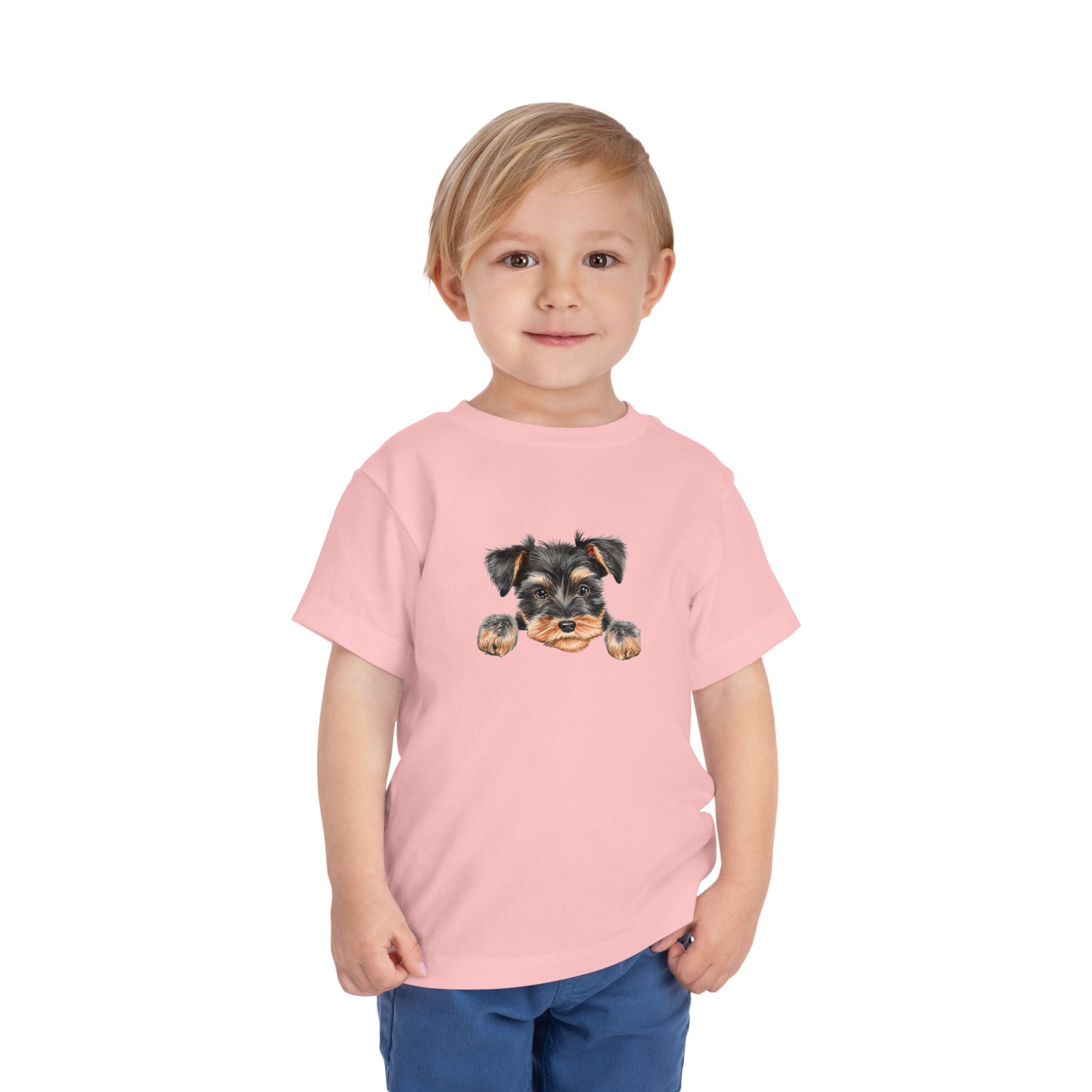 Toddler Tee — Cute Yorkie Puppy Peeking Graphic