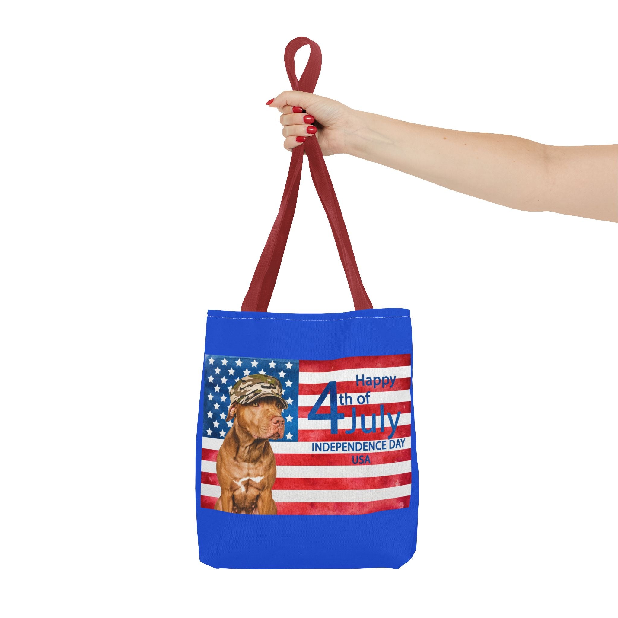 Independence Day Dog Tote Bag — Happy 4th of July USA Flag Tote