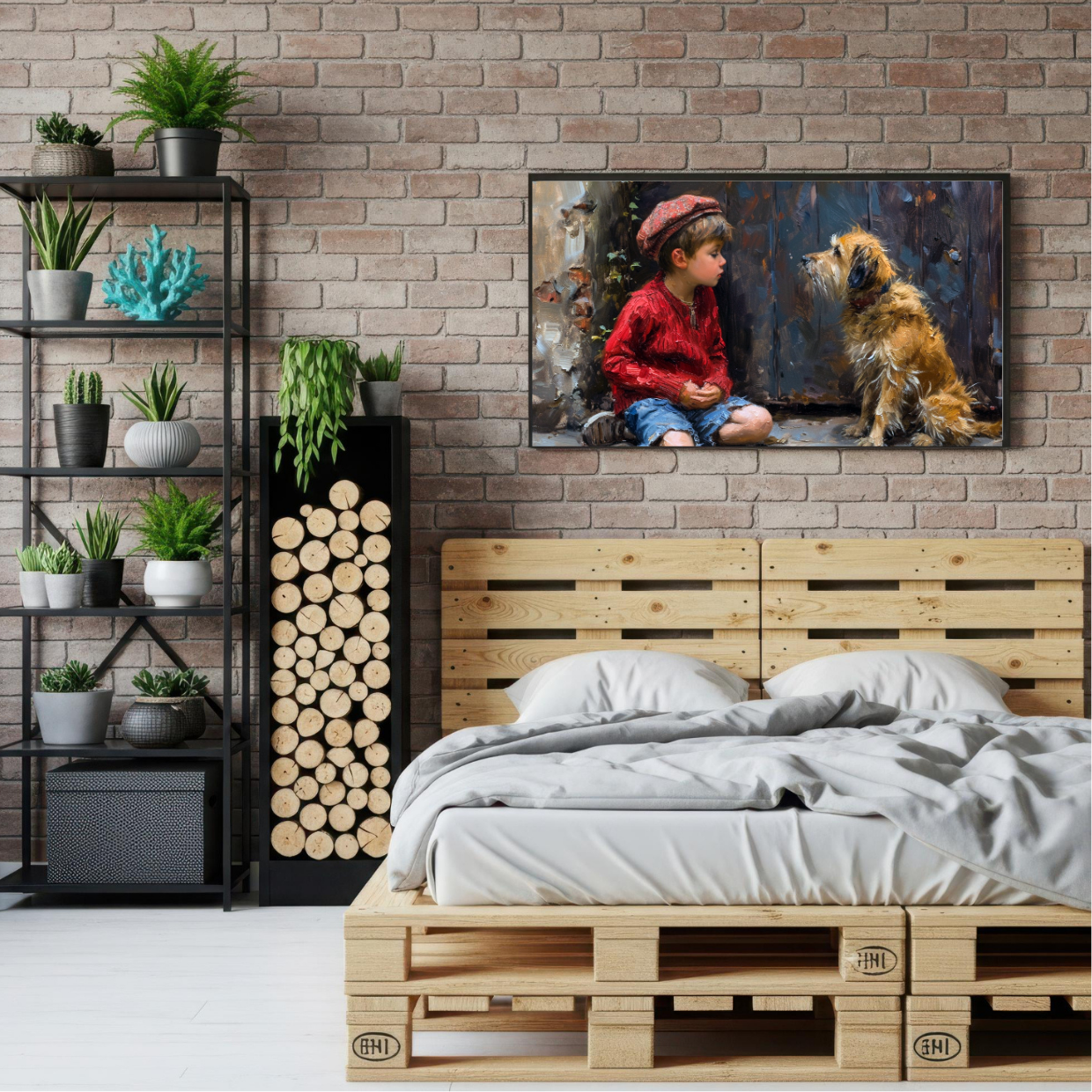 Boy & Dog Best Friends – Downloadable Wall Art
