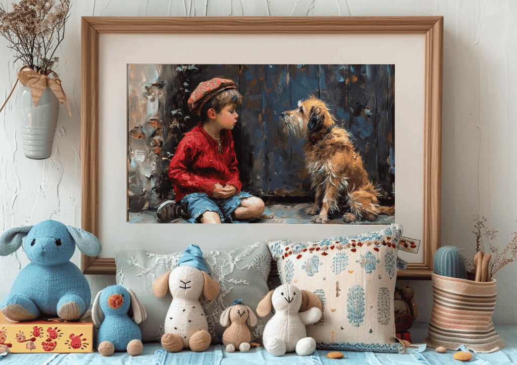 Boy & Dog Best Friends – Downloadable Wall Art