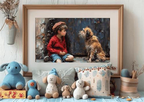 Boy & Dog Best Friends – Downloadable Wall Art