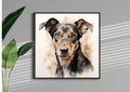 Pinscher Mix Watercolour Portrait – Downloadable Wall Art