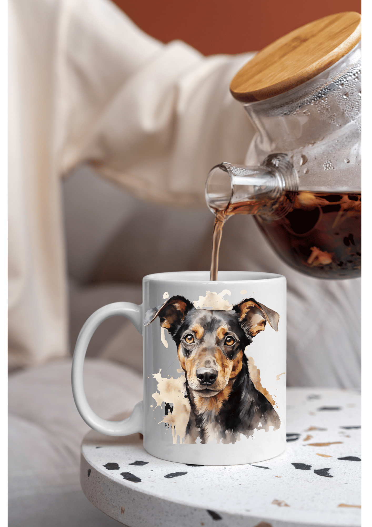 Pinscher Mix Watercolour Portrait – Downloadable Wall Art