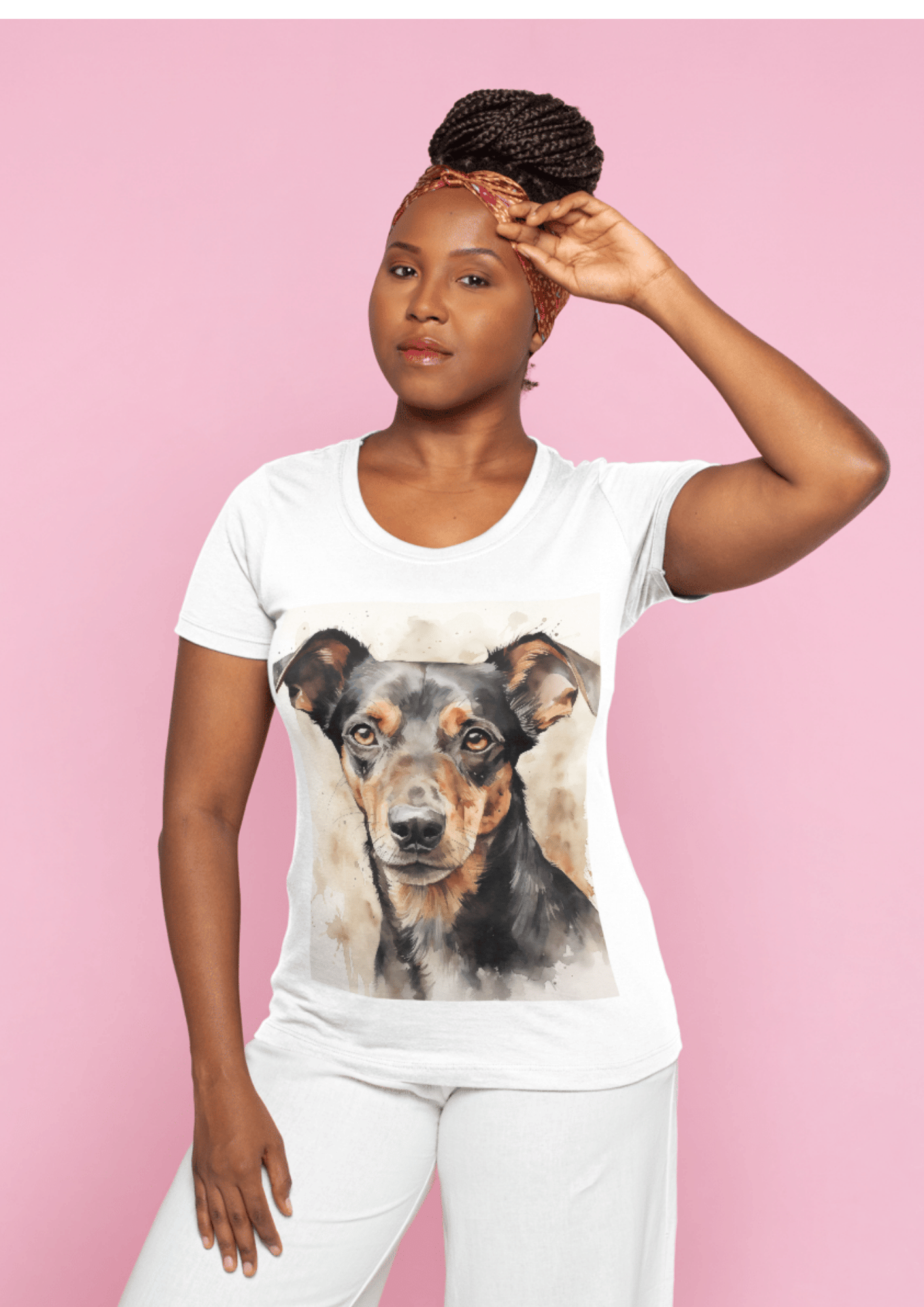 Pinscher Mix Watercolour Portrait – Downloadable Wall Art