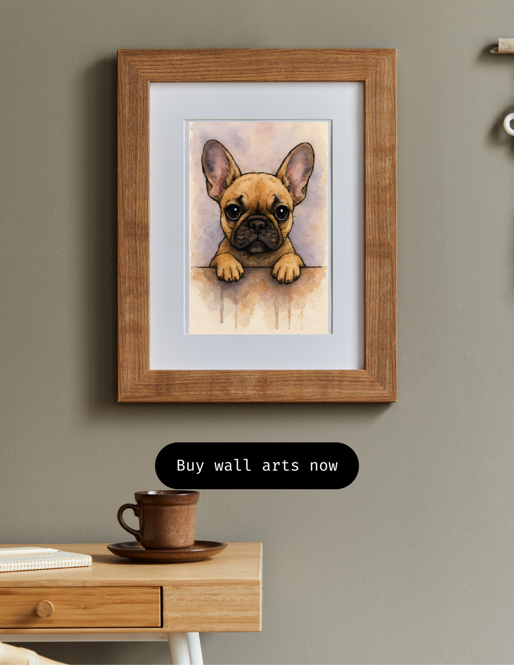 Frenchie Watercolour Portrait – Downloadable Wall Art