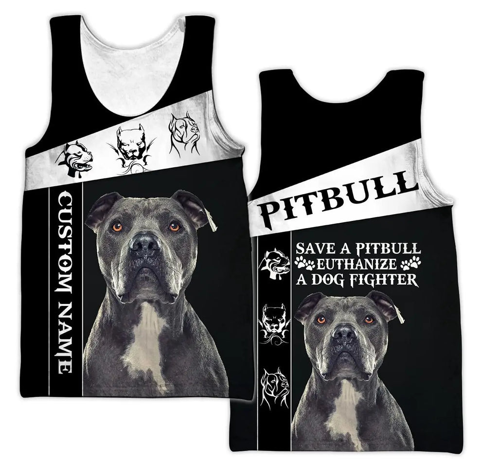 Pitbull Love 3D All-Over Print Tank Top | Dog Lover Sleeveless Shirt