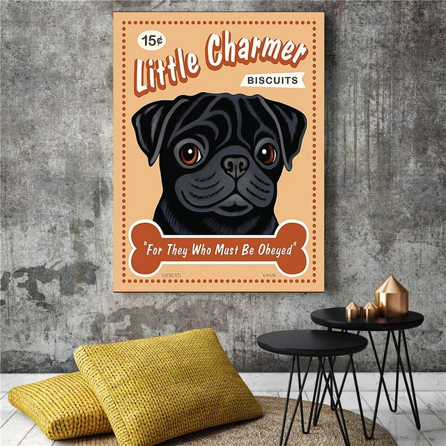 Dog Canvas Wall Art Print — Unframed Poster for Dog Lovers