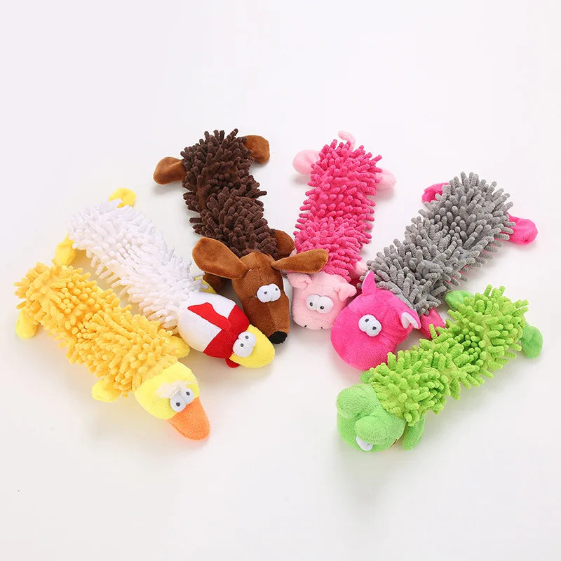 Squeaky Plush Animal Toy for Small Dogs – Cute Fleece Chew Toy for Puppies