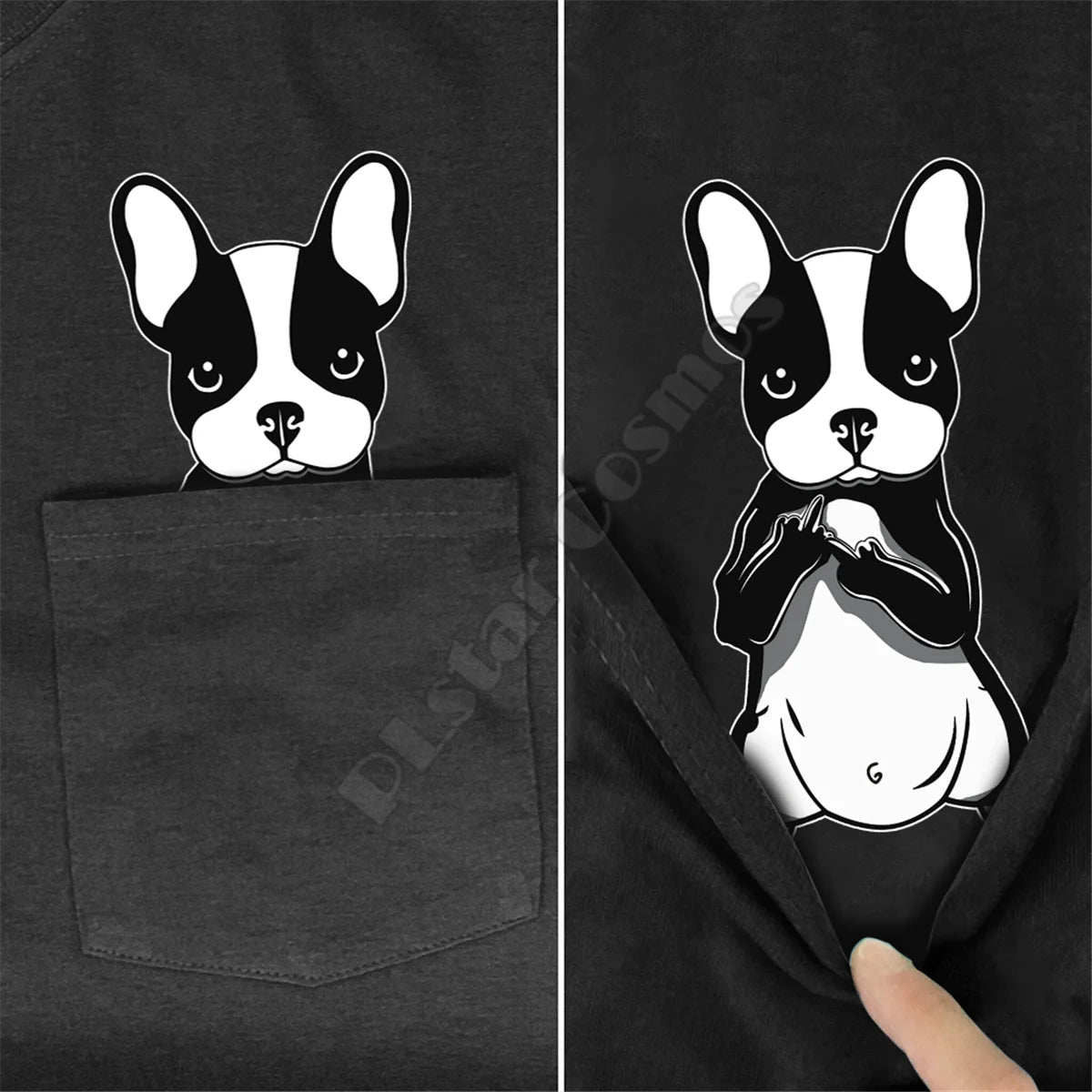 Border Collie Pocket Print T-Shirt – Funny Dog Lover Tee