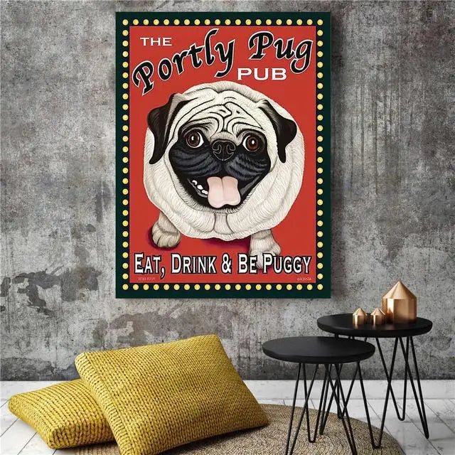 Dog Canvas Wall Art Print — Unframed Poster for Dog Lovers