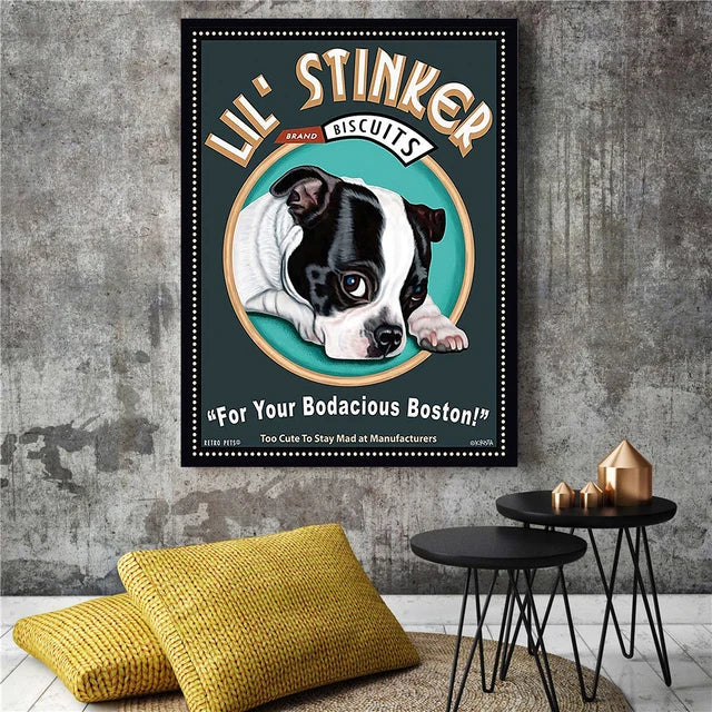 Dog Canvas Wall Art Print — Unframed Poster for Dog Lovers
