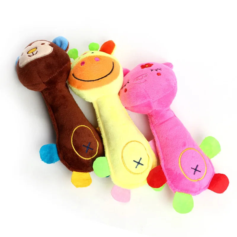 Squeaky Plush Animal Toy for Small Dogs – Cute Fleece Chew Toy for Puppies