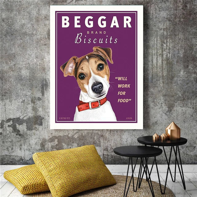 Dog Canvas Wall Art Print — Unframed Poster for Dog Lovers