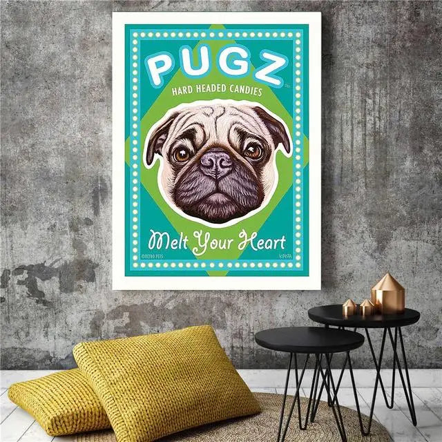 Dog Canvas Wall Art Print — Unframed Poster for Dog Lovers