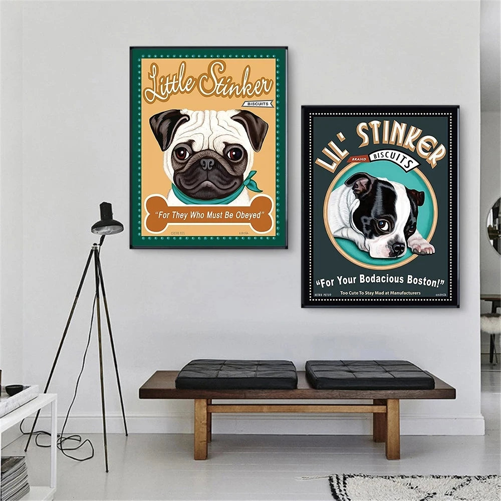 Dog Canvas Wall Art Print — Unframed Poster for Dog Lovers