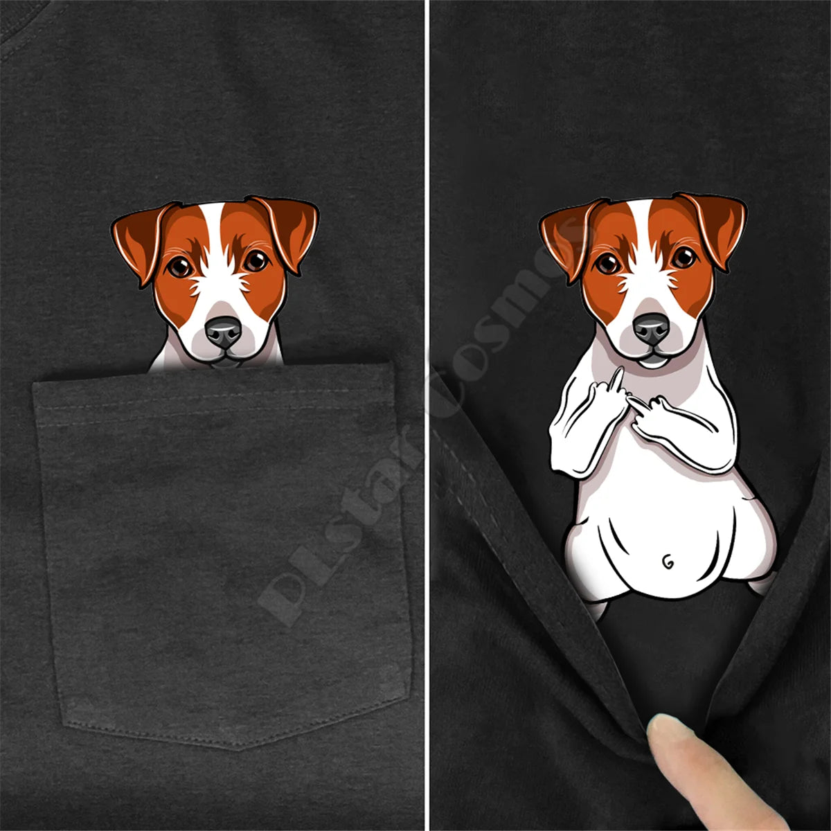 Border Collie Pocket Print T-Shirt – Funny Dog Lover Tee
