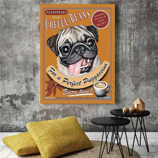 Dog Canvas Wall Art Print — Unframed Poster for Dog Lovers