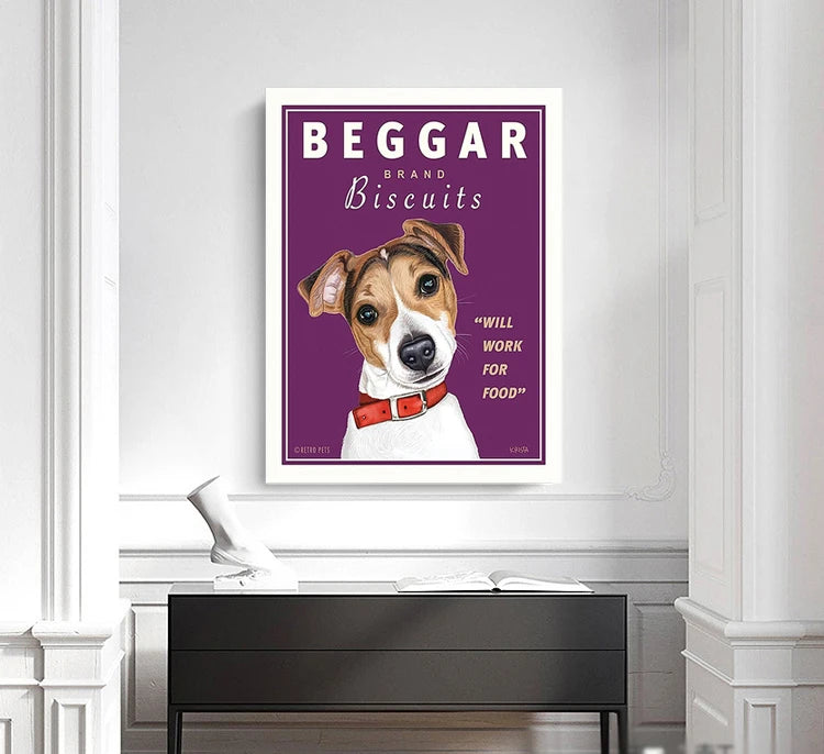 Dog Canvas Wall Art Print — Unframed Poster for Dog Lovers