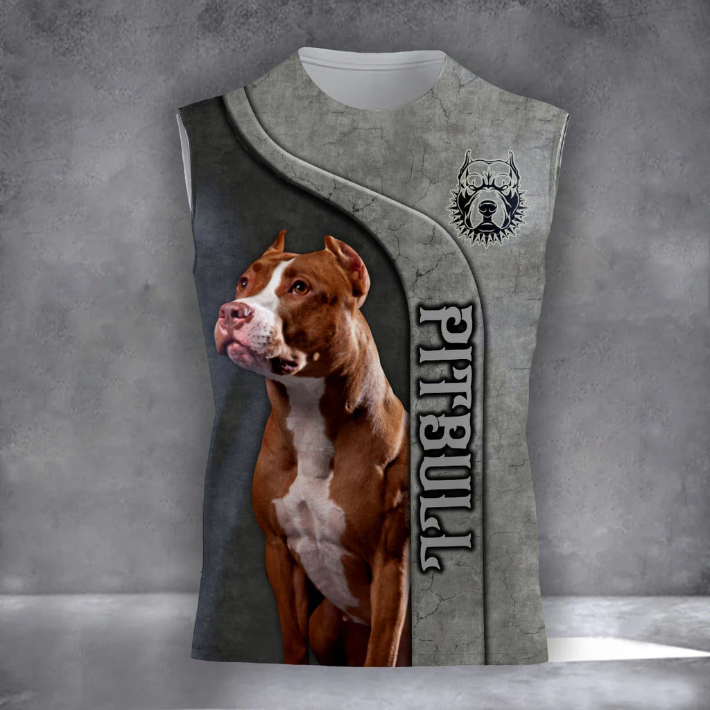 Pitbull Love 3D All-Over Print Tank Top | Dog Lover Sleeveless Shirt