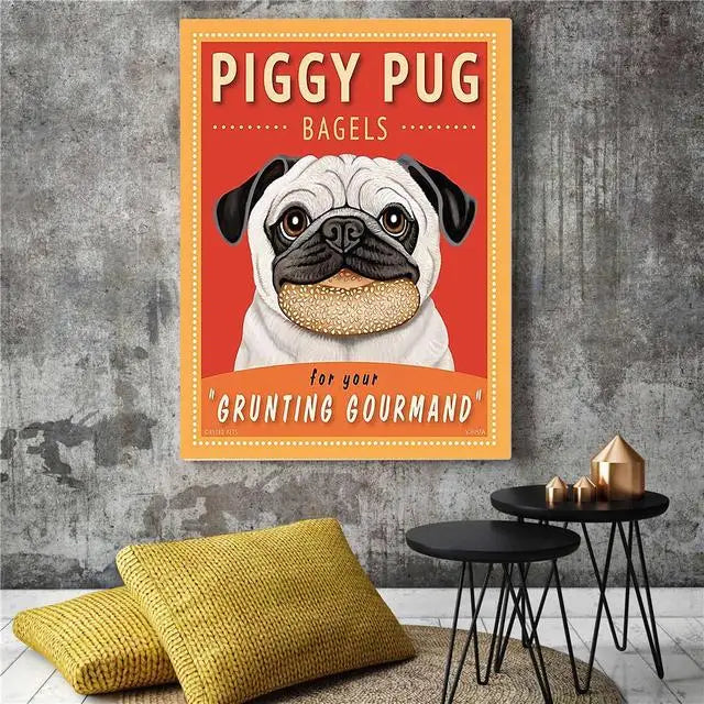 Dog Canvas Wall Art Print — Unframed Poster for Dog Lovers