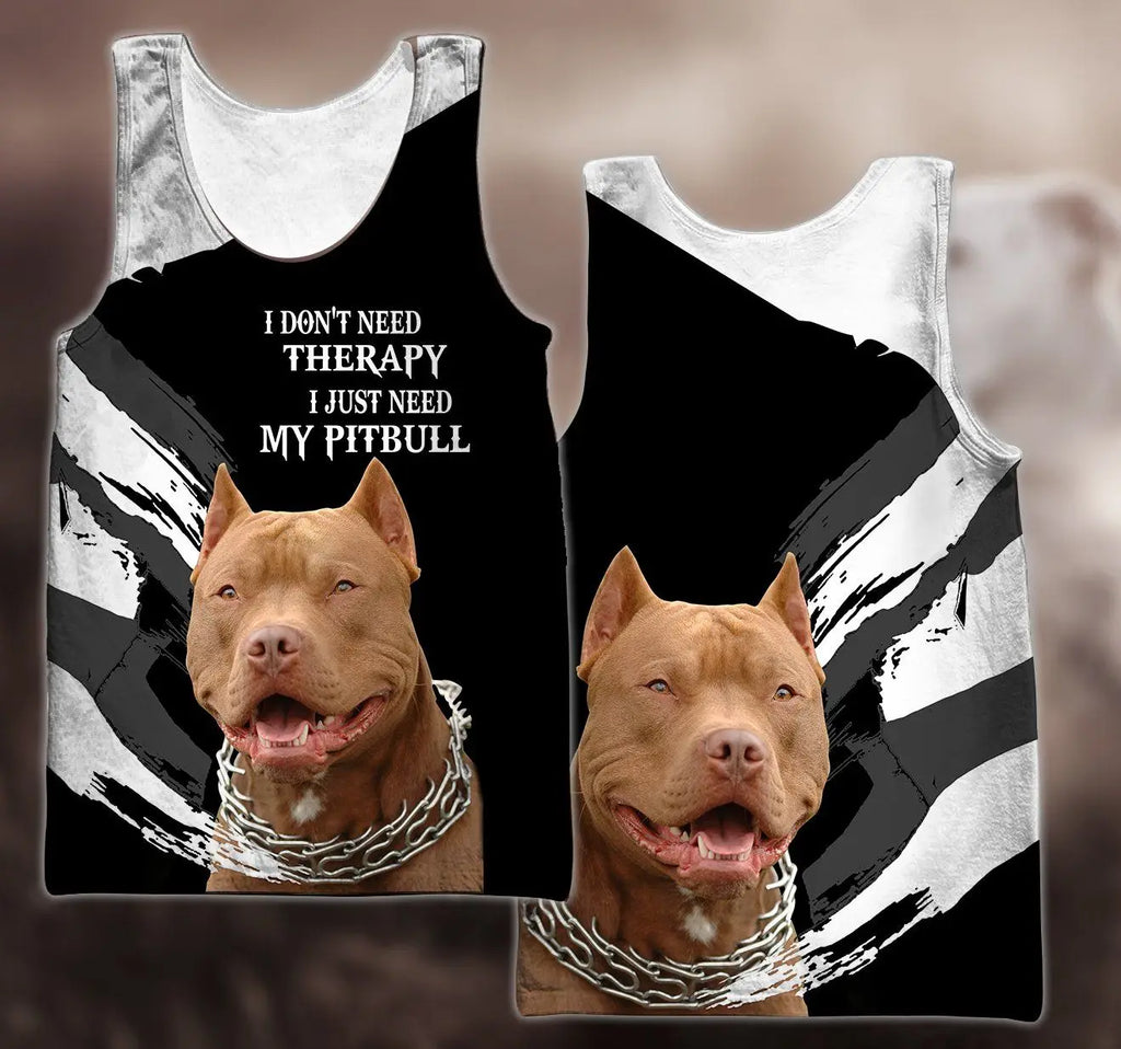 Pitbull Love 3D All-Over Print Tank Top | Dog Lover Sleeveless Shirt