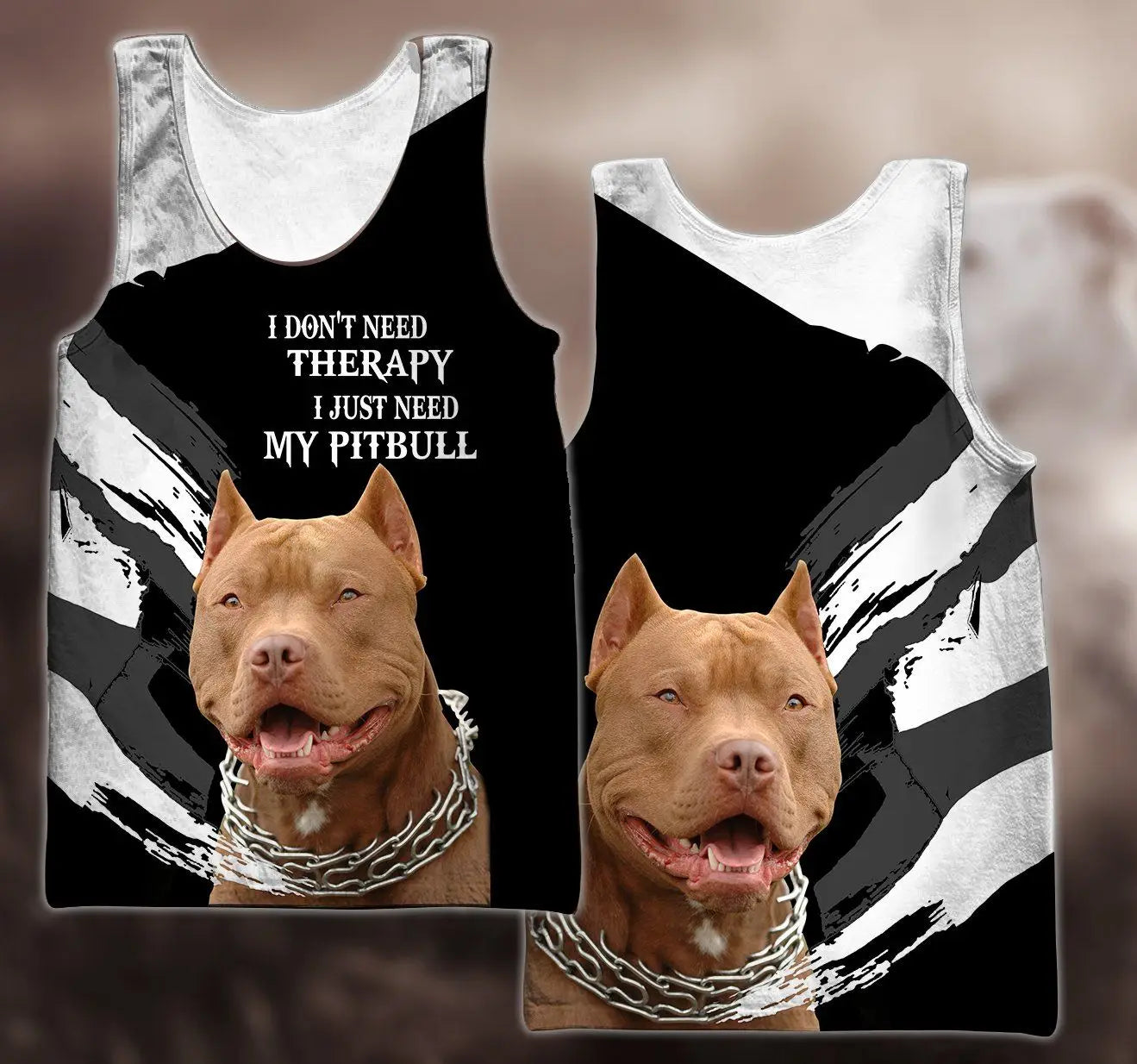Pitbull Love 3D All-Over Print Tank Top | Dog Lover Sleeveless Shirt