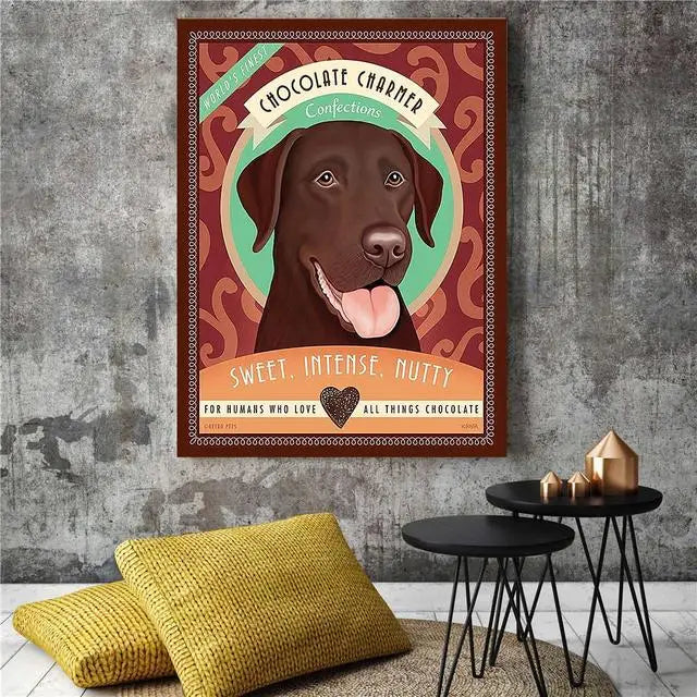 Dog Canvas Wall Art Print — Unframed Poster for Dog Lovers