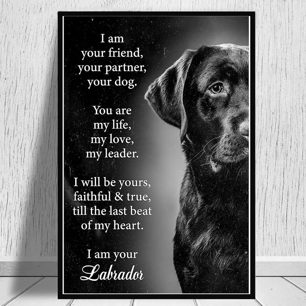 Dog Canvas Wall Art Poster – Animal Print for Living Room Home Decor