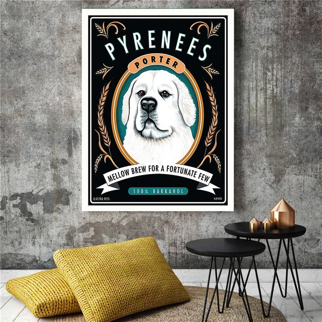 Dog Canvas Wall Art Print — Unframed Poster for Dog Lovers