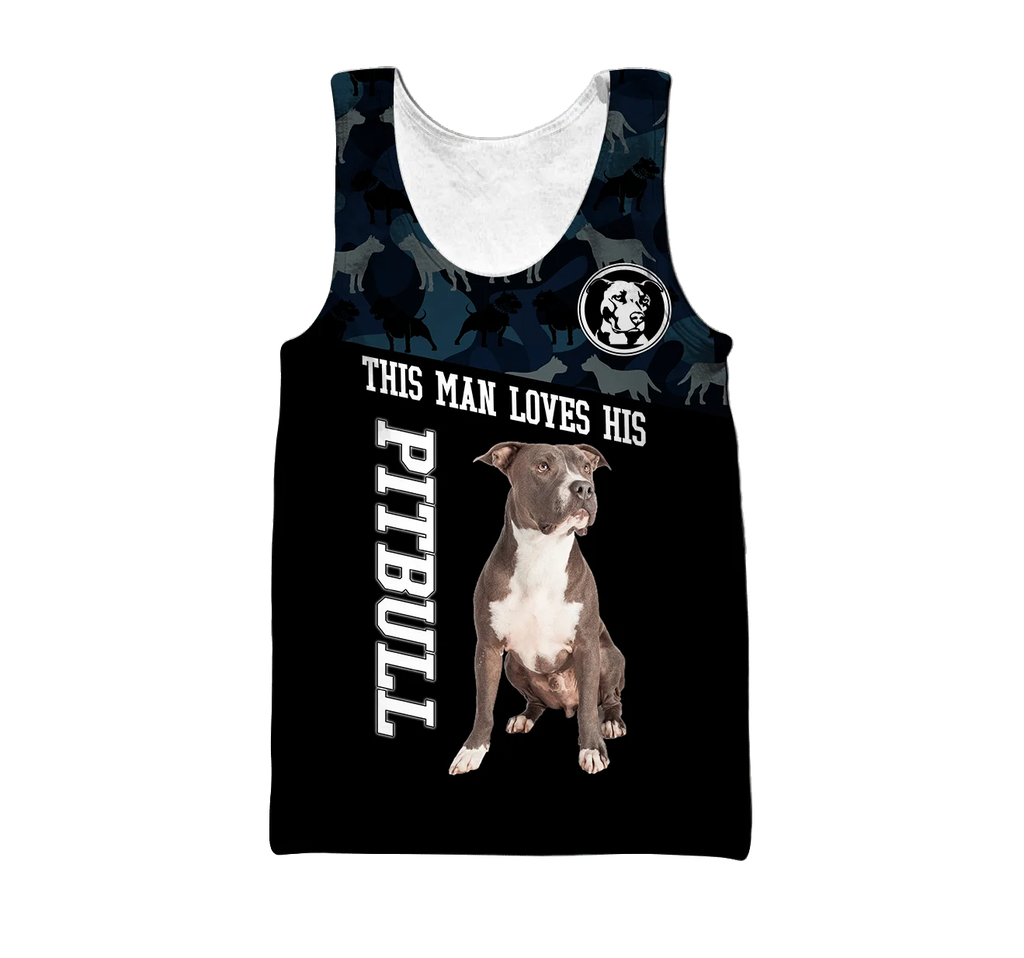 Pitbull Love 3D All-Over Print Tank Top | Dog Lover Sleeveless Shirt