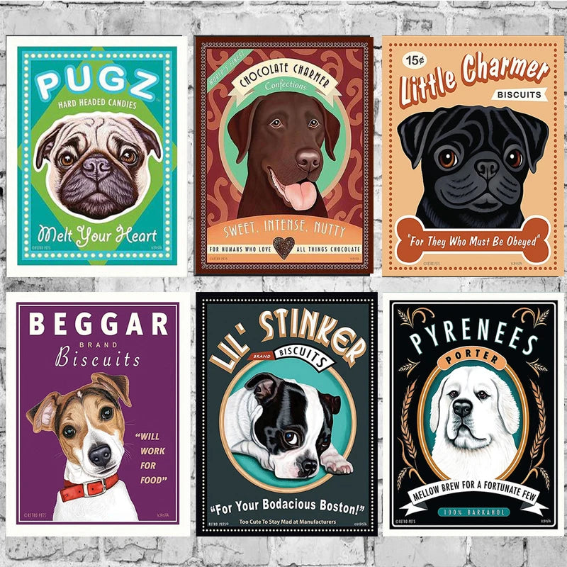 Dog Canvas Wall Art Print — Unframed Poster for Dog Lovers