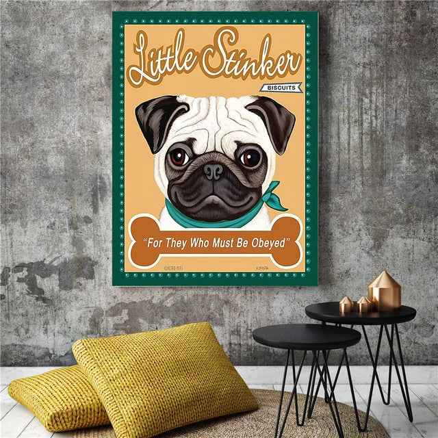 Dog Canvas Wall Art Print — Unframed Poster for Dog Lovers