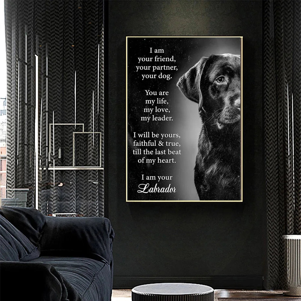 Dog Canvas Wall Art Poster – Animal Print for Living Room Home Decor