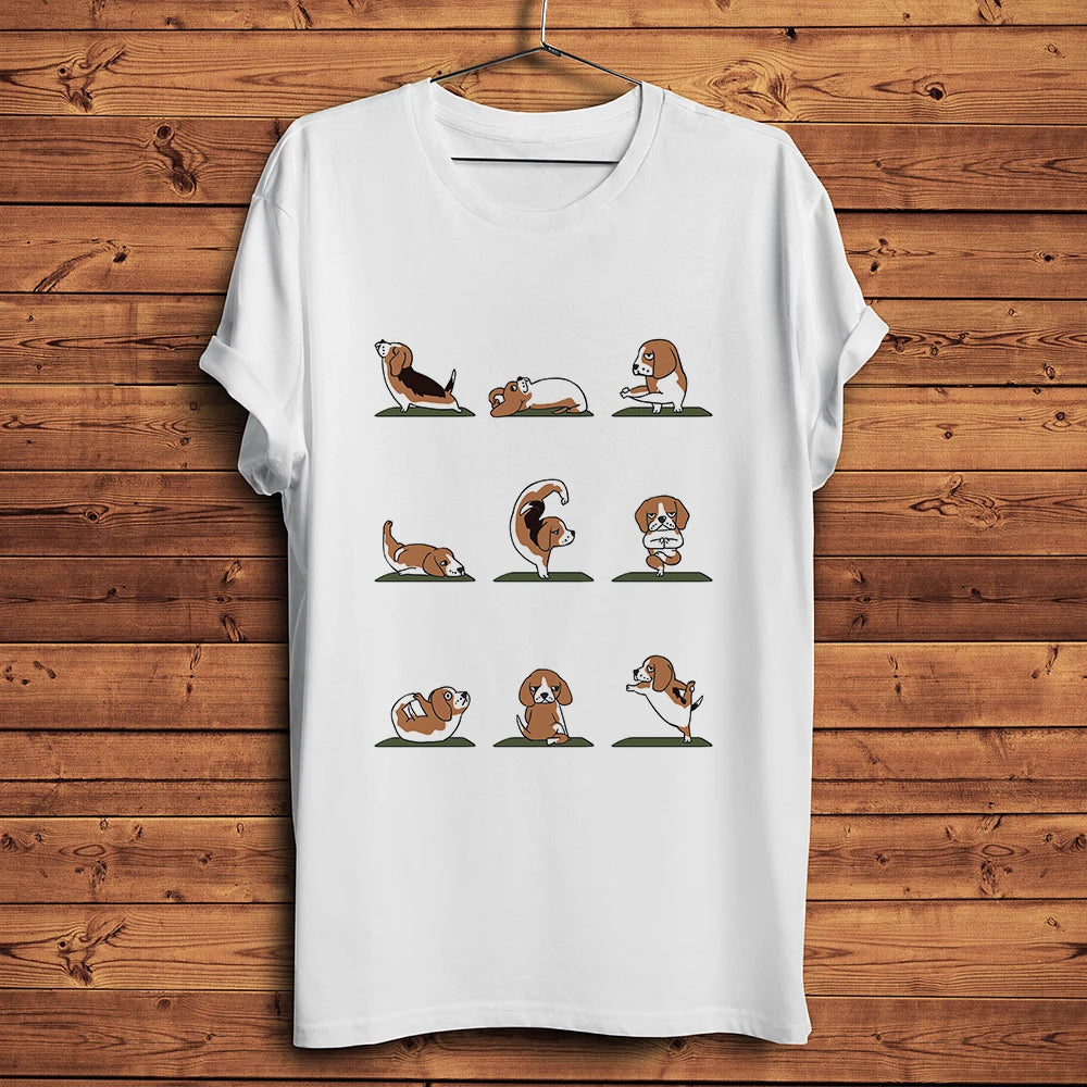 Beagle Dog Yoga T-Shirt — Funny Graphic Tee for Dog Lovers