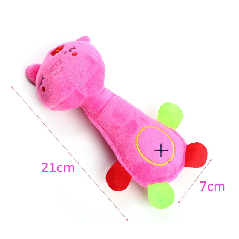 Squeaky Plush Animal Toy for Small Dogs – Cute Fleece Chew Toy for Puppies