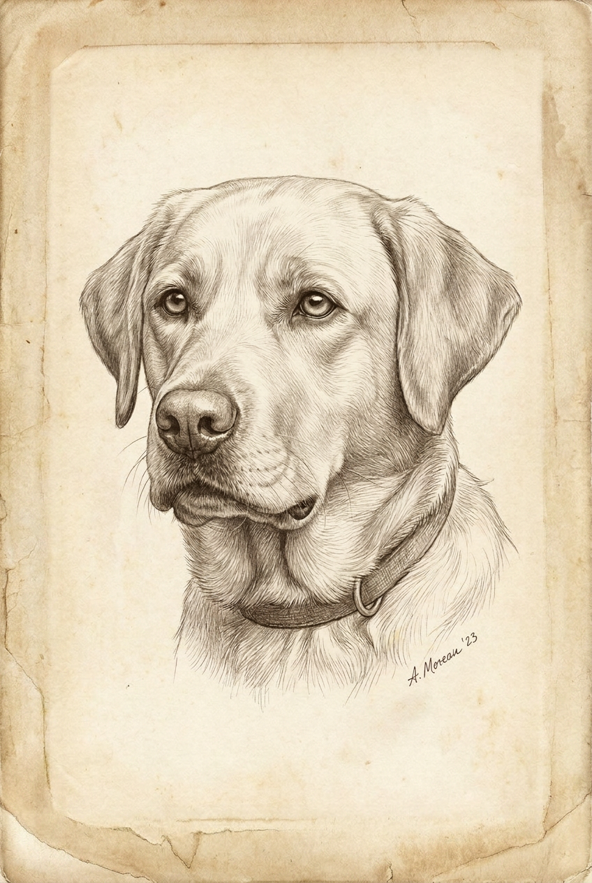 Labrador Pencil Portrait – Downloadable Wall Art