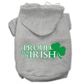 Proud to Be Irish Screen Print Pet Hoodie — Grey (Large)