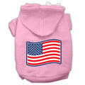 Paws & Stripes Screen Print Pet Hoodie — Light Pink (Extra Small)