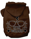 Little Wizard Screen Print Dog Hoodie — Brown (3XL)