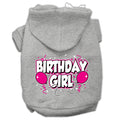 Birthday Girl Screen Print Pet Hoodie — Grey (Extra Large)