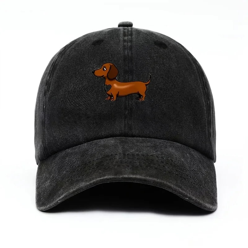 Sausage Dog Baseball Cap — Cute Dachshund Print Adjustable Hat | Valentine's Day Gift
