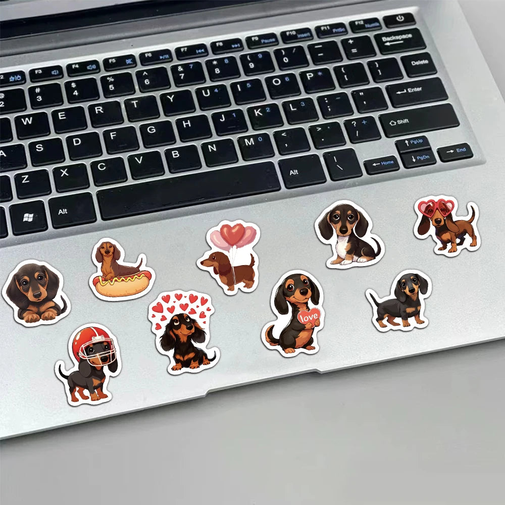 500PCS Cute Sausage Dog Cartoon Roll Sticker, Hand Account Envelope Seal Sticker, Waterproof Decorative Sticker
