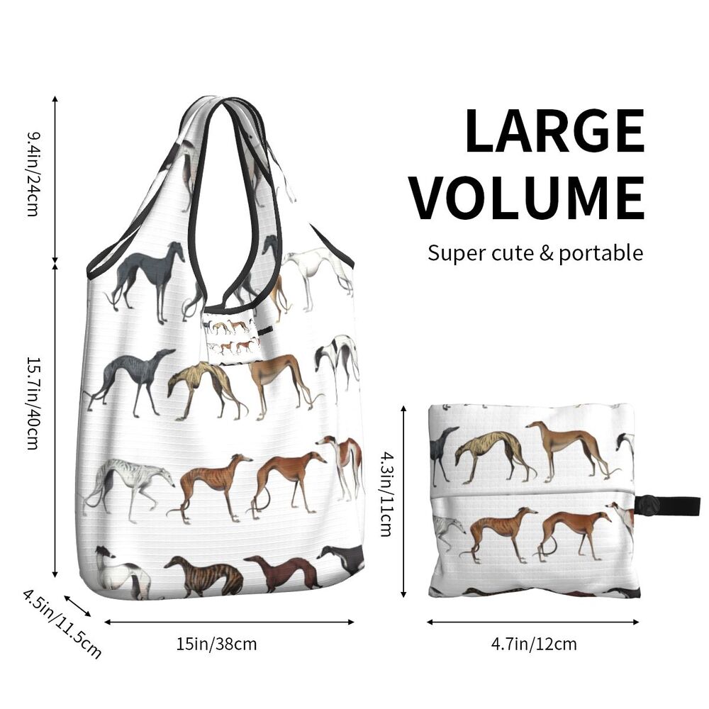 Greyhound Tote Bag — All-Over Print Sighthound Shopping Bag