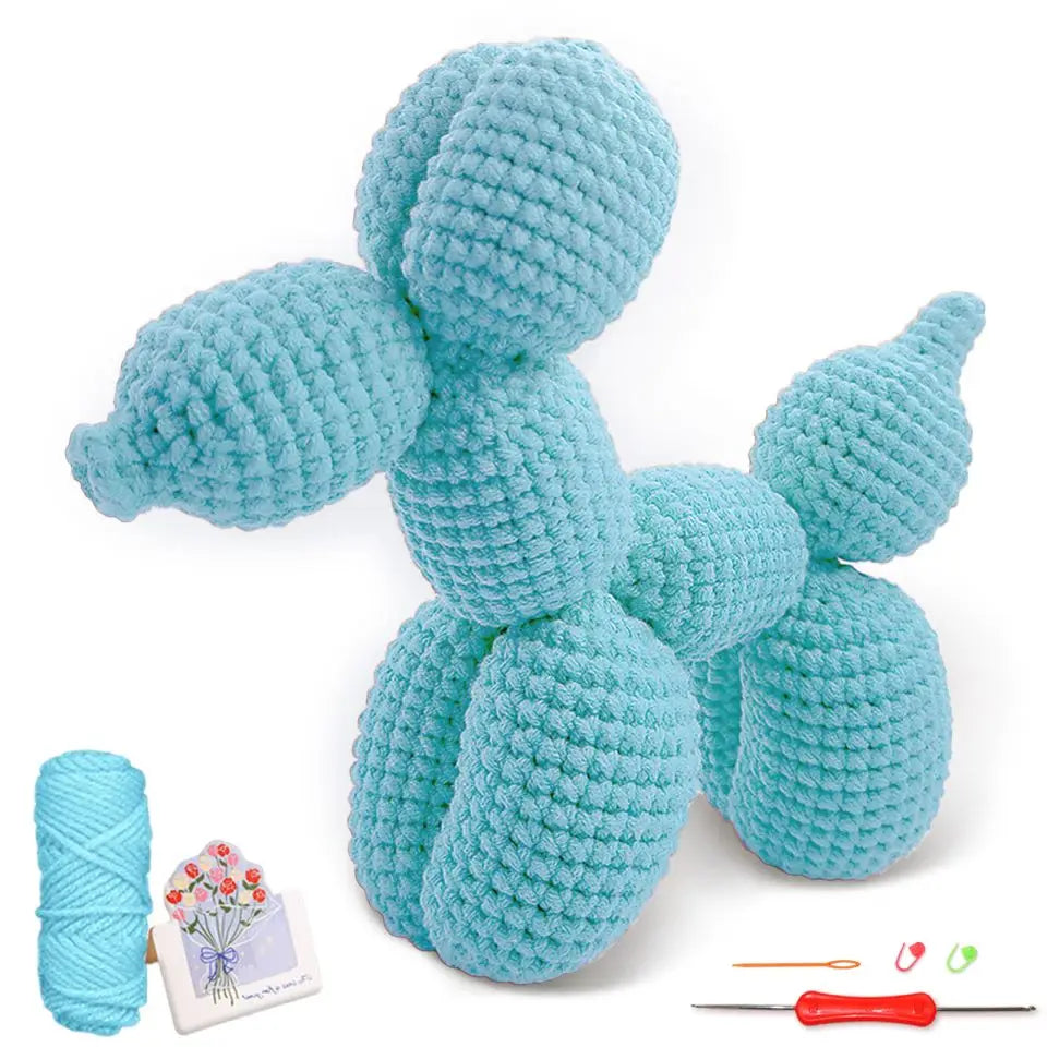 Balloon Dog Crochet Kit for Beginners — Amigurumi Starter Set