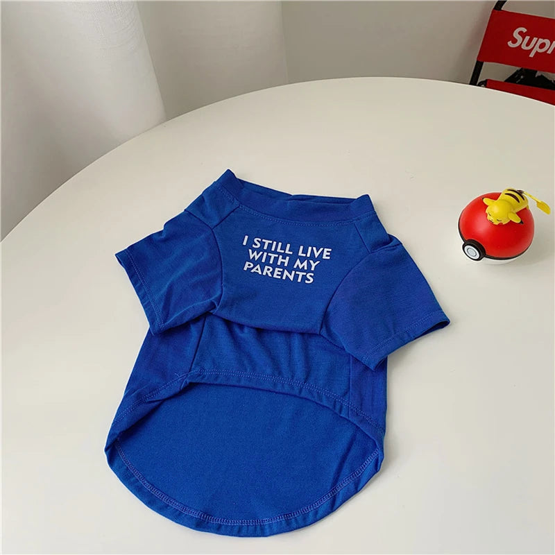 Summer Dog T-Shirt — Letter Print | Small & Medium Dogs